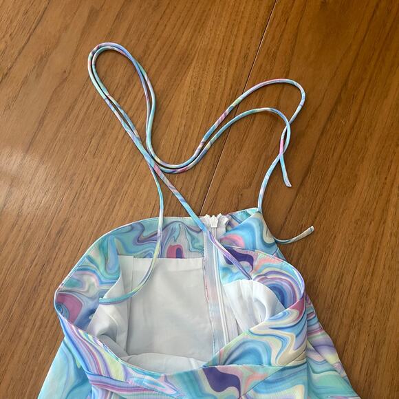 Princess Polly Aliana Midi Skirt Pastel NWT Swirl Size 2 - Picture 6 of 11